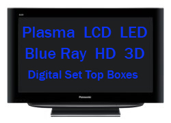 digital tv with advert text